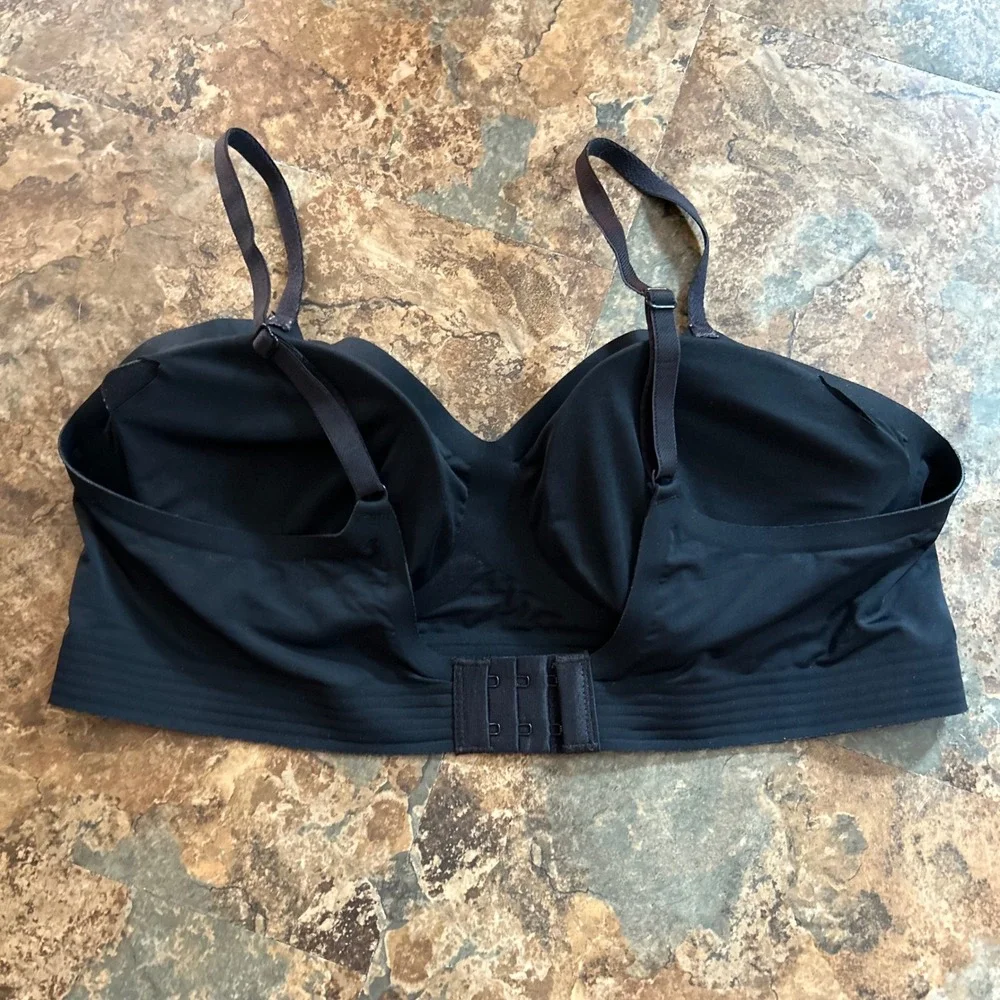 SO Wireless Bra Womens Size Large Black Wirefree Back Closure Stretchy